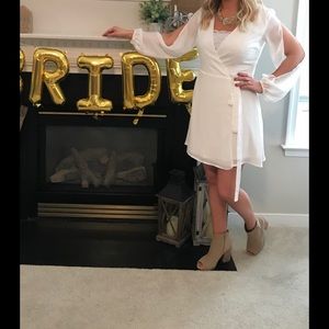 White wrap dress by LuLus
